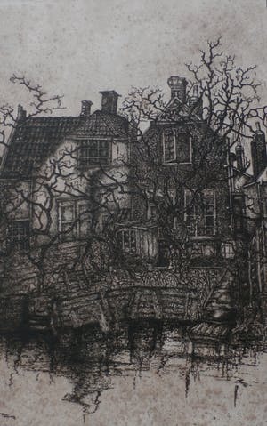 Ruurd van den Berg - Ets: Oud Rijswijk kopen? Bied vanaf 20!