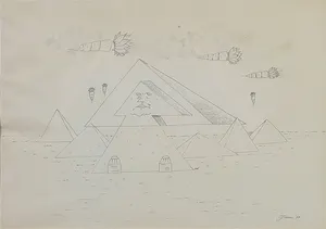 Leo Jinssen - Pentekening, De worteloorlog - Ingelijst kopen? Bied vanaf 1!