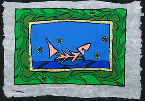 Piet Quekel - Lot van drie gouaches op rijstpapier, A spermwhale / Potvisch kopen? Bied vanaf 40!