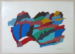 Henri Plaat - Gouache, Zonder titel - Ingelijst (Groot) verkocht voor € 120!