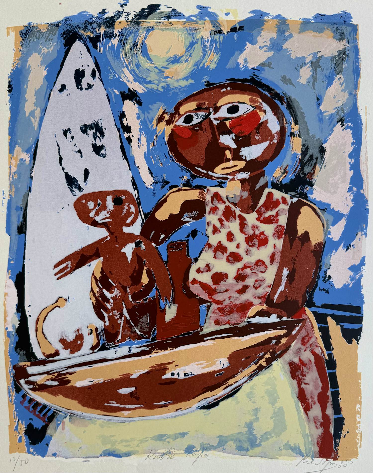 John Lie a Fo - handgesigneerde kleurenzeefdruk | 'Kabra Kapa' | 1988 kopen? Bied vanaf 60!