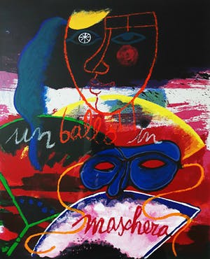 Corneille - Un ballo in maschera, zeefdruk (prachtig ingelijst) kopen? Bied vanaf 295!