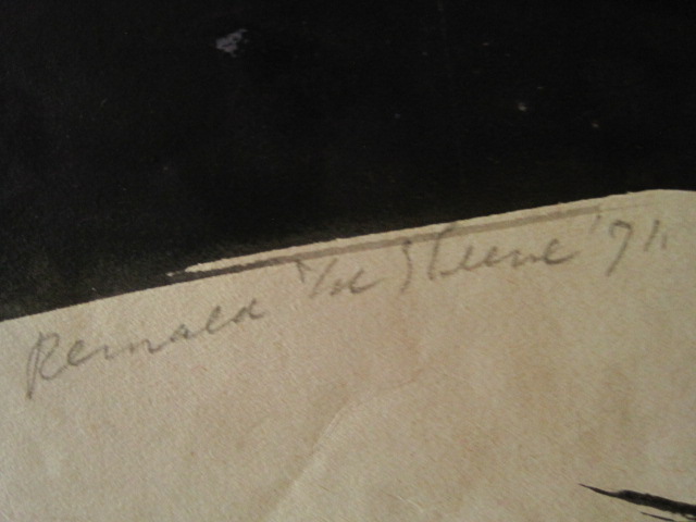 Reinald van den Steene - intrigerend Aquarel "Zelfportret in surrealistisch landschap"gesigneerd kopen? Bied vanaf 1!