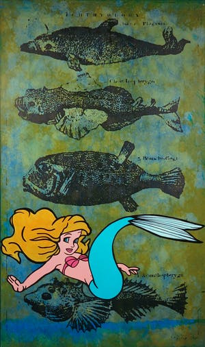 Jan Bollaert - Gemengde techniek op board, Mermaid II (Groot) kopen? Bied vanaf 125!