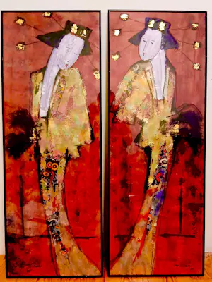 Maya Wildevuur - Origineel & Opeenvolgend Tweeluik 'Geisha' (1992, nr. 133-10 & 134-10) kaufen? Bieten Sie von 1500!