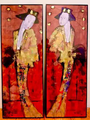 Maya Wildevuur - Origineel & Opeenvolgend Tweeluik 'Geisha' (1992, nr. 133-10 & 134-10) kaufen? Bieten Sie von 1500!