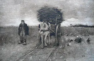 AcheterJohannes Graadt van Roggen - Boer met kar sprokkelhout (naar Anton Mauve)? Enchérissez de 45!