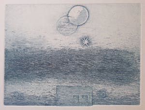 Eduard Flor - Ster en dubbelplaneet (of zoiets), aquatint ets kopen? Bied vanaf 50!