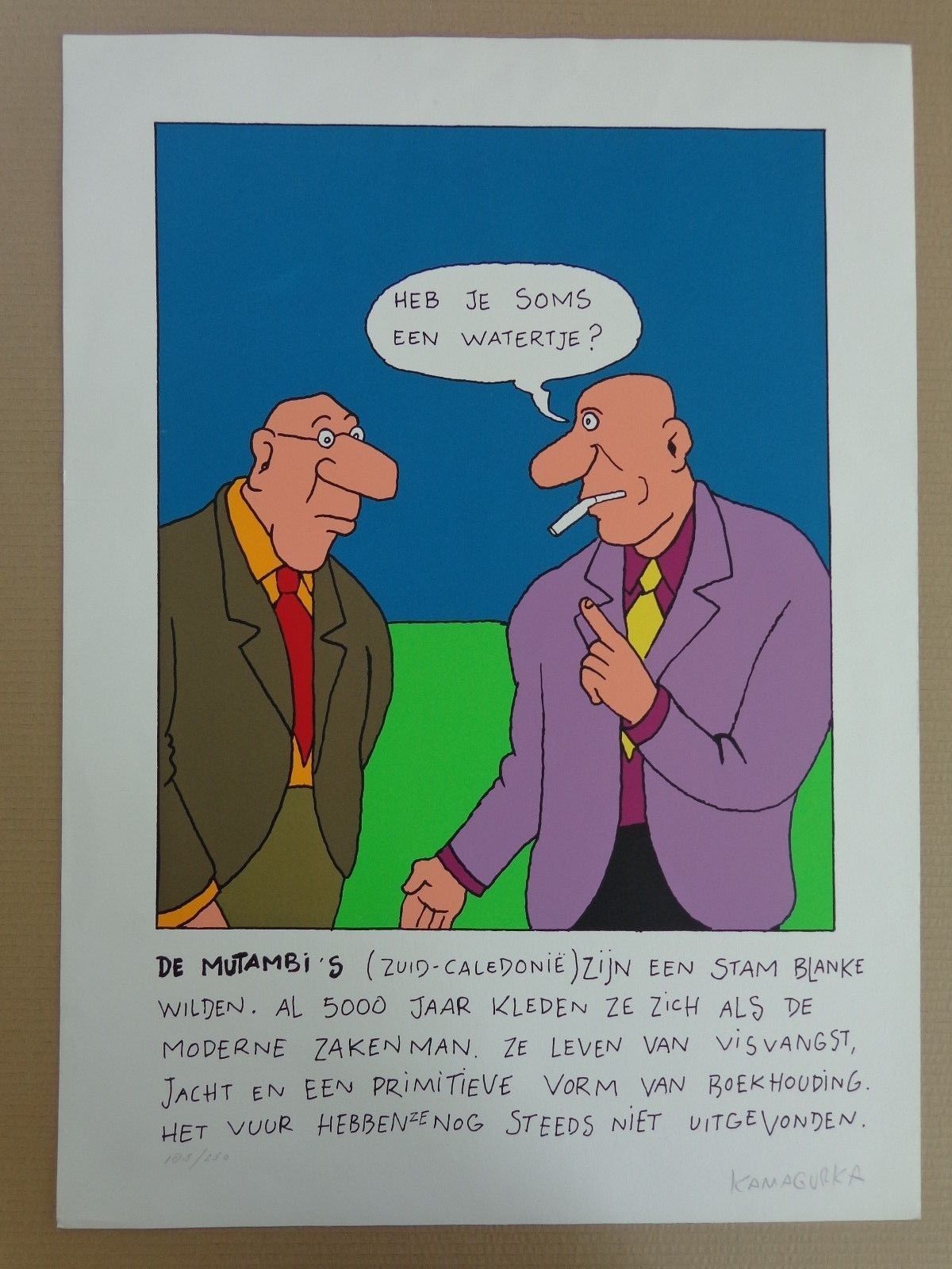 Kamagurka - FIGURATIE / KLEURZEEFDRUK / 71x51cm / SIG kopen? Bied vanaf 175!