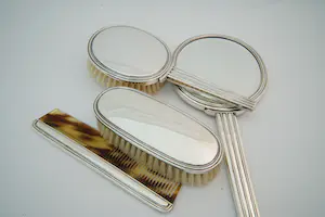 99 - Art-Deco 1920 4-delige gedeeltelijk sterling zilveren Kap-set kopen? Bied vanaf 320!