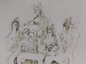 Leonor Fini - Croquis: Diner kopen? Bied vanaf 40!