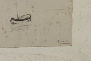 Anne-Pierre De Kat - Aquarel en potloodtekening, Saint Raphael - Ingelijst kopen? Bied vanaf 1!