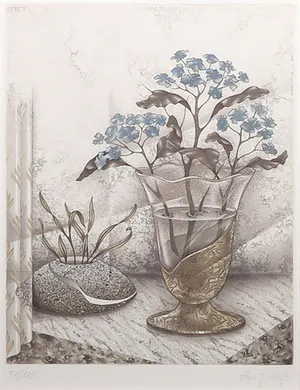 Heinz Voss - Kleurenets. Bloemstilleven - Ingelijst kopen? Bied vanaf 1!