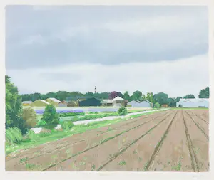 Gineke Zikken - Zeefdruk, Bollenschuren - Ingelijst kopen? Bied vanaf 1!