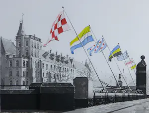 Wim Bettenhausen - Ets in vier kleuren, Voorjaar Den Haag - Ingelijst kopen? Bied vanaf 100!