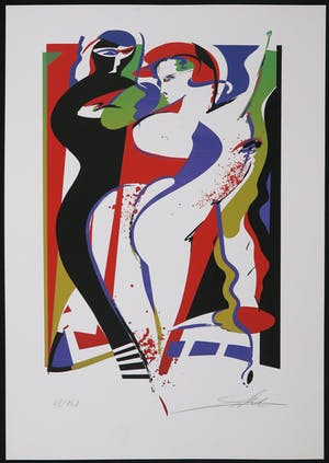 Alfred Gockel - Zeefdruk, Figuren kopen? Bied vanaf 1!