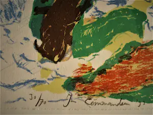 Jan Commandeur - Exclusieve RD handgekleurde kleine oplage litho (2/70) - ingelijst kopen? Bied vanaf 43!