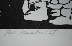 Piet Rackwitsz - Oude stad met een poortje - handgesigneerd en mooi ingelijst kopen? Bied vanaf 20!