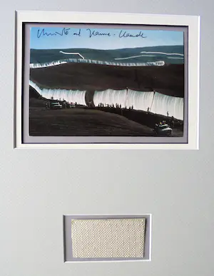 Christo - Collage Project Running Fence - handgesigneerd inc. stofmonster - ready to frame kopen? Bied vanaf 1!