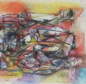 Silvin Bronkart - Prächtige, farbenfrohe abstrakte Komposition aus dem Jahr 1957 kopen? Bied vanaf 650!