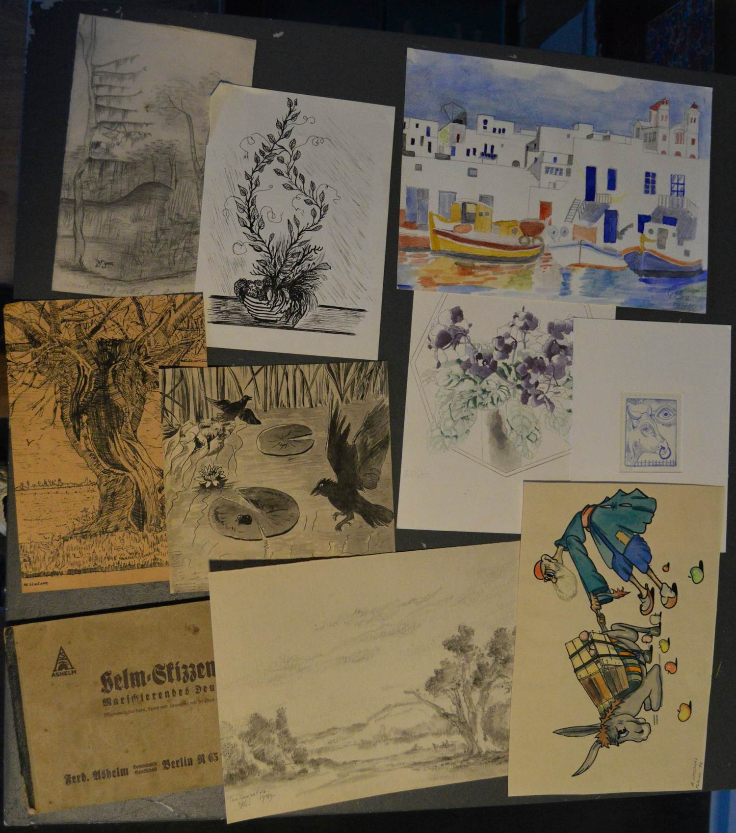 Antoon Markus - en anderen. Diverse tekeningen wo ingekleurd. kopen? Bied vanaf 20!