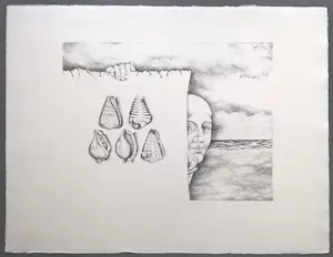 Ank Overweel - Aan zee – gesigneerde litho. kopen? Bied vanaf 45!