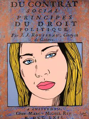 Jan Bollaert - Gemengde techniek op board, Rousseau blond verkocht voor € 60!