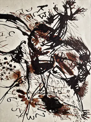 Jos Caelen - 1963 - gemengde techniek op papier - abstracte compositie - gesigneerd kopen? Bied vanaf 1!