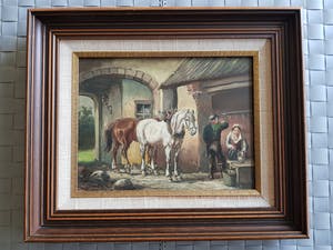 Niet of onleesbaar gesigneerd - Paarden in de Stal - Gesigneerd kopen? Bied vanaf 1!