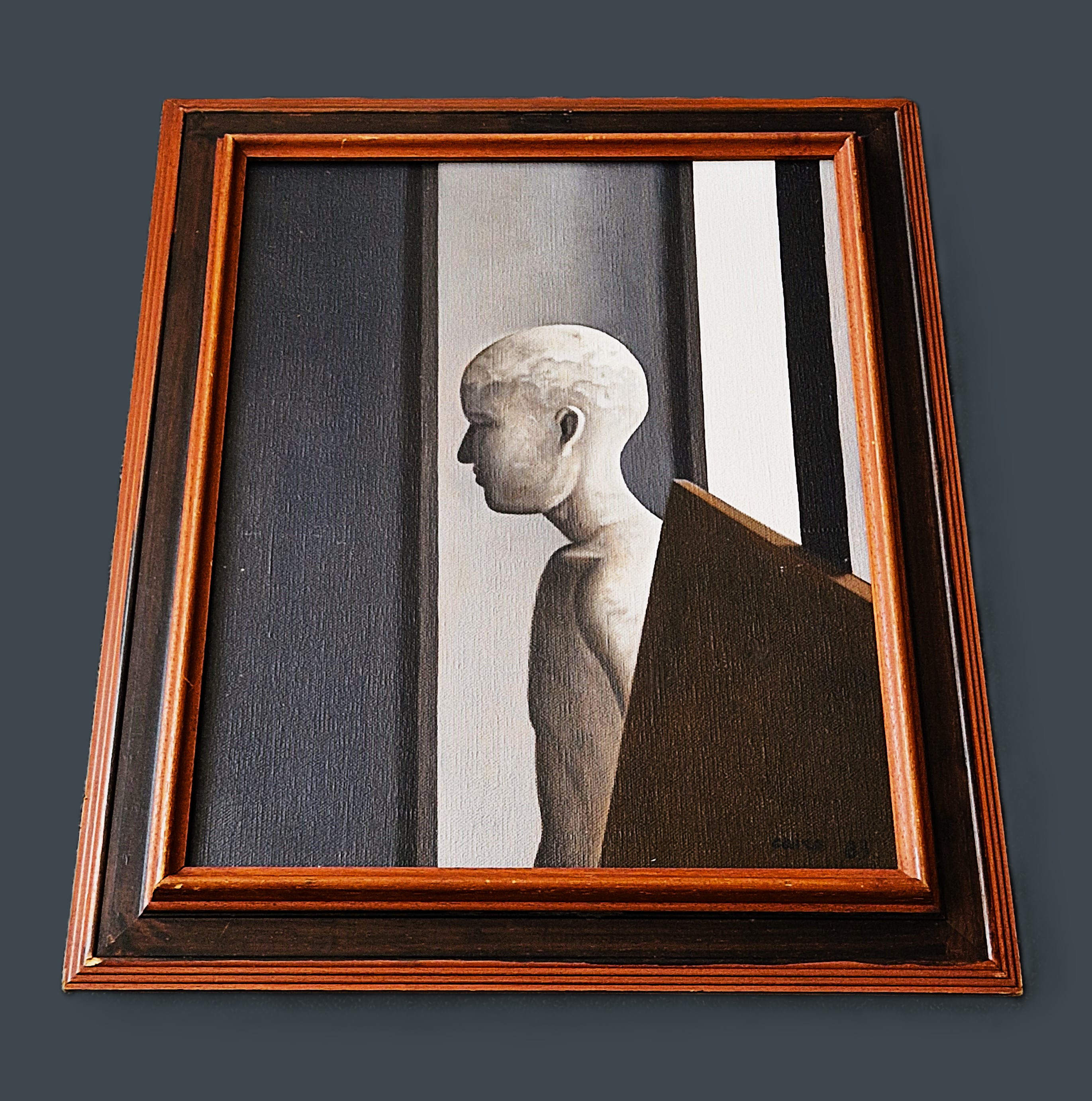 Buy Armando Cairo - in 1983 geschilderd magisch realistisch olieverf - fraai ingelijst? Bid from 83!
