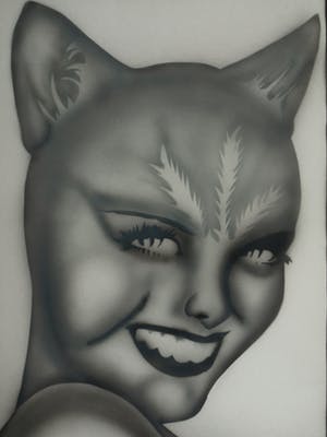Niet of onleesbaar gesigneerd - Airbrush , Portret “I Love Cats “– ingelijst kopen? Bied vanaf 1!