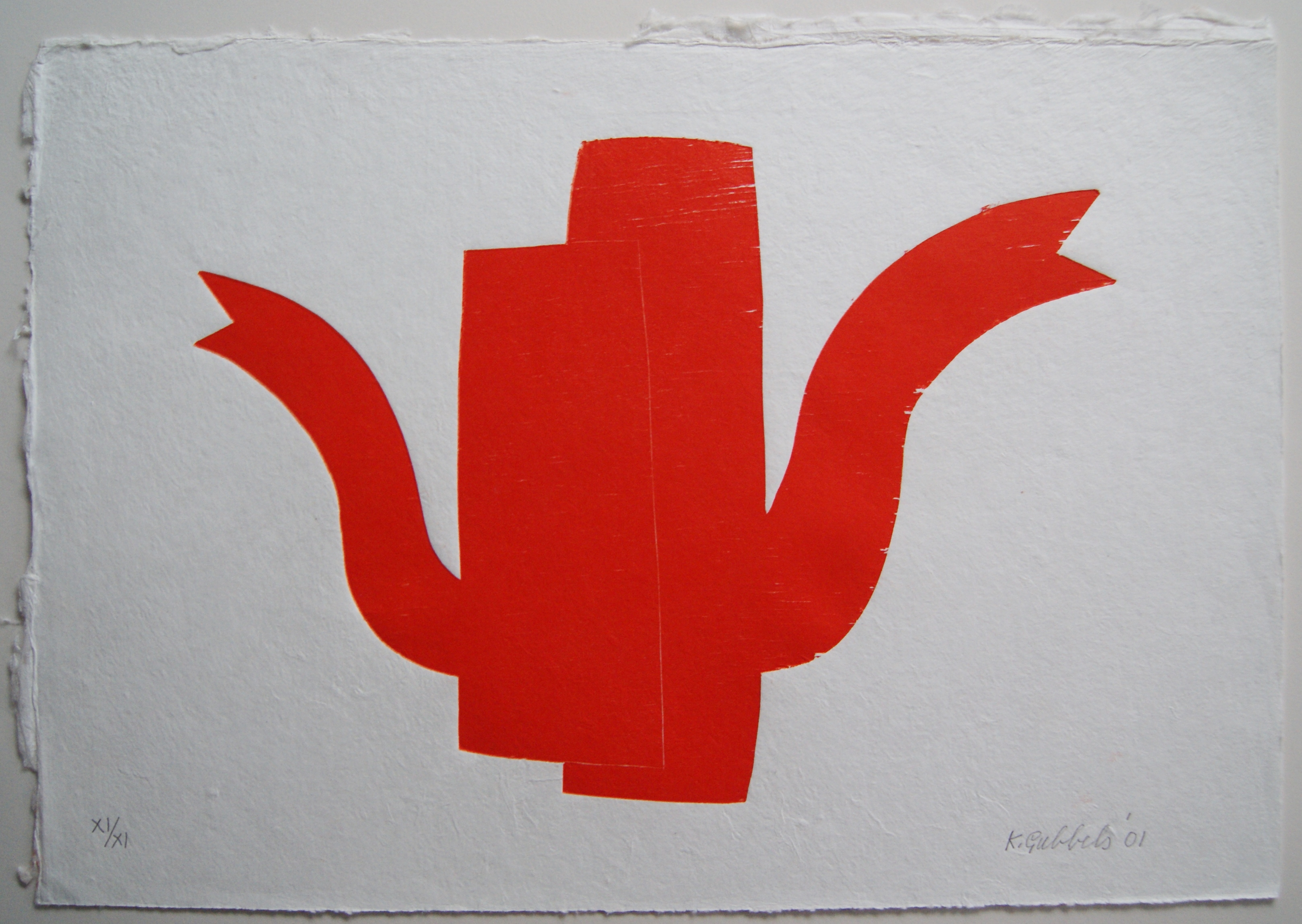 Klaas Gubbels - gesigneerde houtdruk A+M - 2001 kopen? Bied vanaf 375!