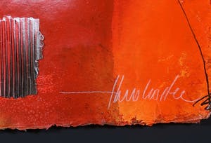 Theo Koster - Zeefdruk en collage op geschept papier, India Dreams I - Ingelijst kopen? Bied vanaf 40!