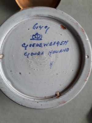 Royal Goedewaagen - Aardenwerk Tabakspot met koperen / messing deksel kopen? Bied vanaf 1!