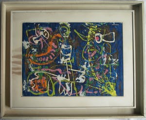 Hans Ittmann - Ingelijst, olieverf op papier , Optie – 47 x 57 cm - ca. 1955-1960 kopen? Bied vanaf 1!