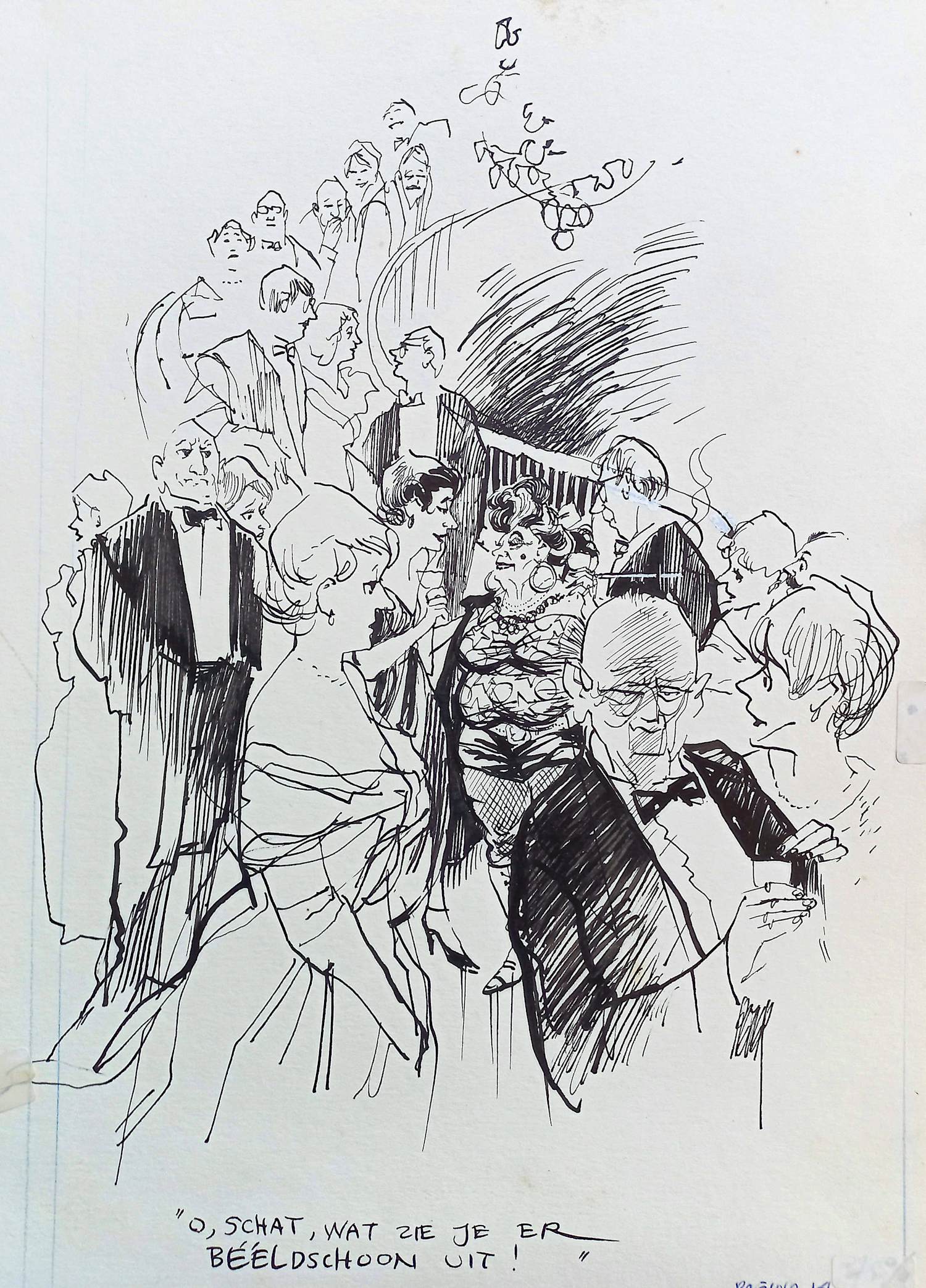 AcheterPeter van Straaten - O, schat, wat zie je er beeldschoon uit !, originele gesigneerde tekening? Enchérissez de 375!
