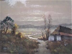Gerard Cox (jr.) - Landschap met schaapskooi. kopen? Bied vanaf 40!