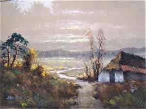 Gerard Cox (jr.) - Landschap met schaapskooi. verkocht voor € 40!