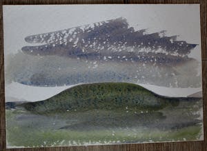 David van de Kop - aquarel op papier: heuvellandschap - 1974 kopen? Bied vanaf 125!