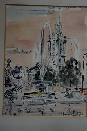 Gerard Hordijk - Aquarel - Trafelgar Square - Londen - 1953 kopen? Bied vanaf 350!