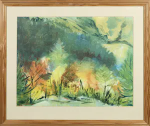 Liz Strick - Monotype, Autumn in Engelberg, Switzerland - Ingelijst kaufen? Bieten Sie von 1!