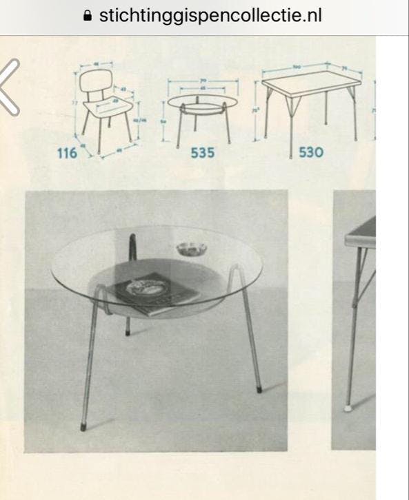 Wim Rietveld - voor Gispen first edition "Mug" (535) salontafel kopen? Bied vanaf 375!
