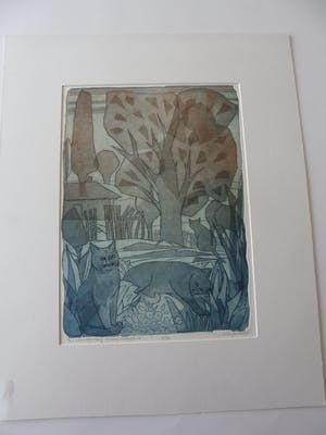 Ank Spronk - Kleurets / Preegdruk. Titel, "Een zonnige dag op het platteland ". kopen? Bied vanaf 35!