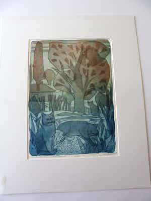 Ank Spronk - Kleurets / Preegdruk. Titel, "Een zonnige dag op het platteland ". verkocht voor € 35!