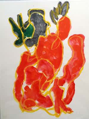 Jan Sierhuis - Tango - mooie zeefdruk van Jan Sierhuis verkocht voor € 85!