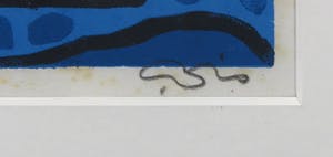 Cees Vis - Linosnede, Pas op - Ingelijst kopen? Bied vanaf 35!