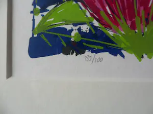 Ad van Hassel - Zeefdruk. ”Tulpen VII” ingelijst kopen? Bied vanaf 40!