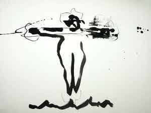 Anton Heyboer - Gouache, Zonder titel (Groot) verkocht voor € 1!