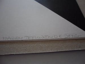 Marry Teeuwen-de Jong - Wit vierkant, diagonaal gedeeld - Gesigneerde zeefdruk kopen? Bied vanaf 10!