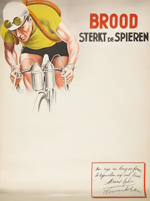 Niet of onleesbaar gesigneerd - Affiche, Brood sterkt de spieren kopen? Bied vanaf 1!